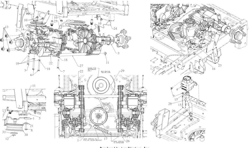 Drive Diagram and Parts List for ZTX5-60KW (47AIAAA8010)(2020) Cub Cadet Lawn Tractor